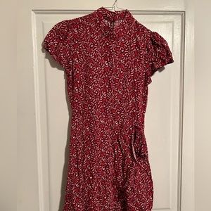 Francesca’s Mi Ami Red Floral Dress Size Small